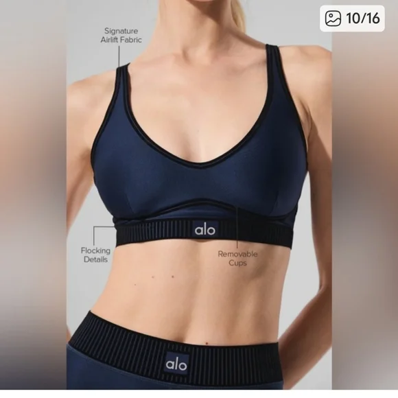 ALO AIRLIFT Navy Leggings and BRA SET XXS BRAND NEW!!!! - Picture 5 of 7